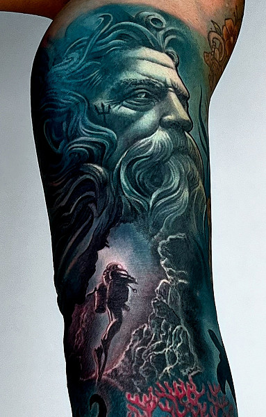 TATTOO · TATTOO ARM · Kris · poseidon tattoo kris